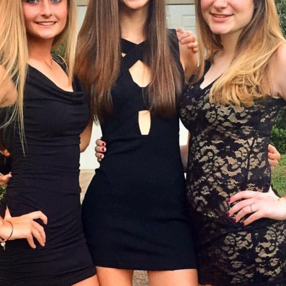 Bebe Black Cutout mini dress